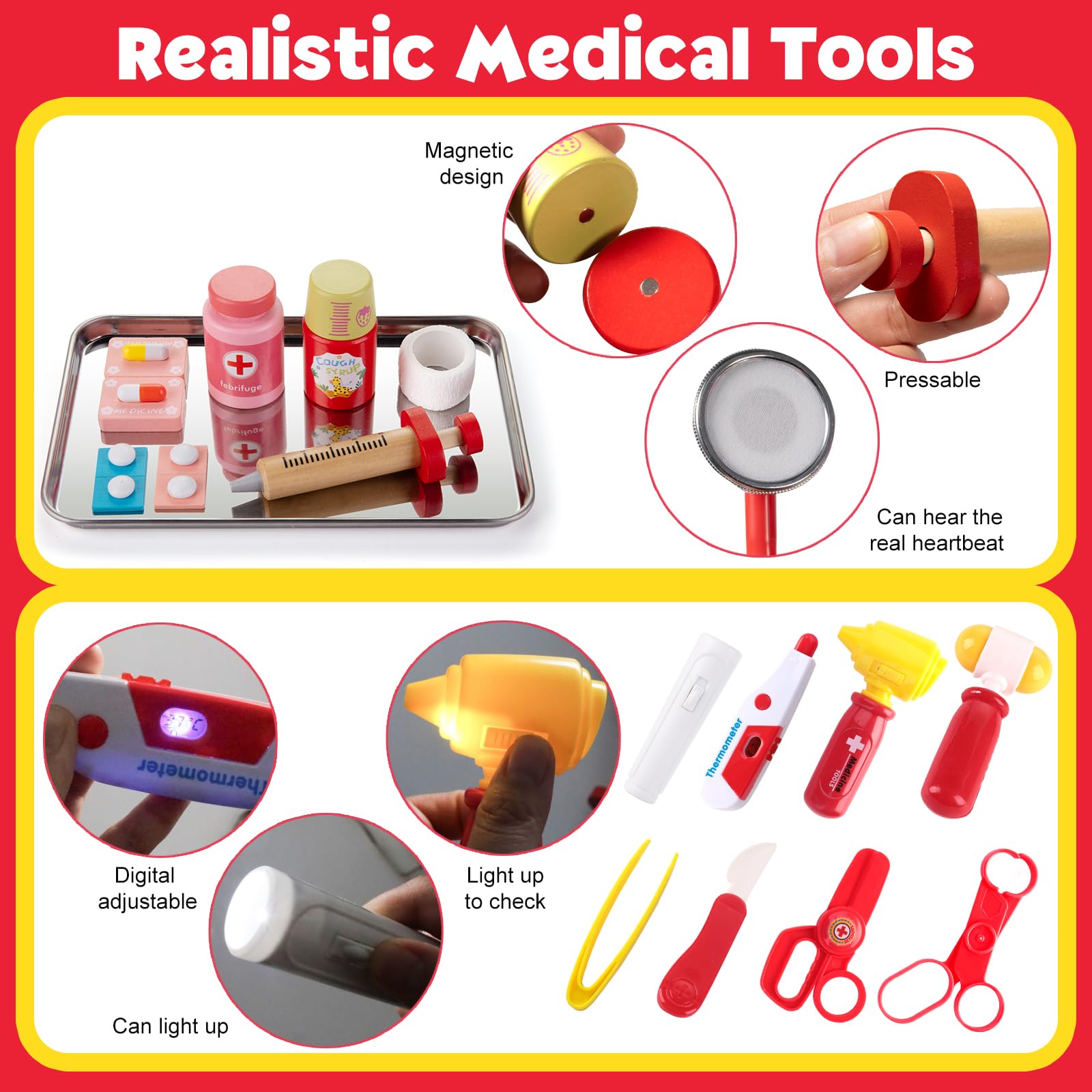 XZZO doctor kit bandages and syringe for creative care scenarios