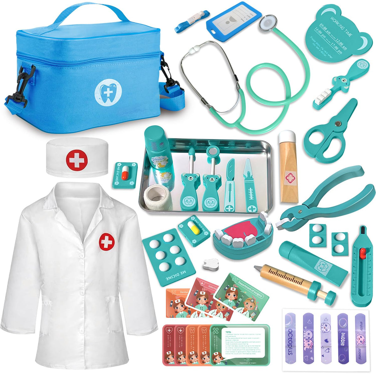 XZZO Doctor Kit heartbeat-stethoscope for imaginative play and storytelling