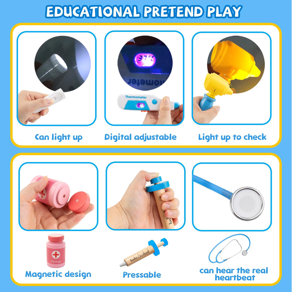 XZZO Doctor Kit colorful bandages for caring pretend care.