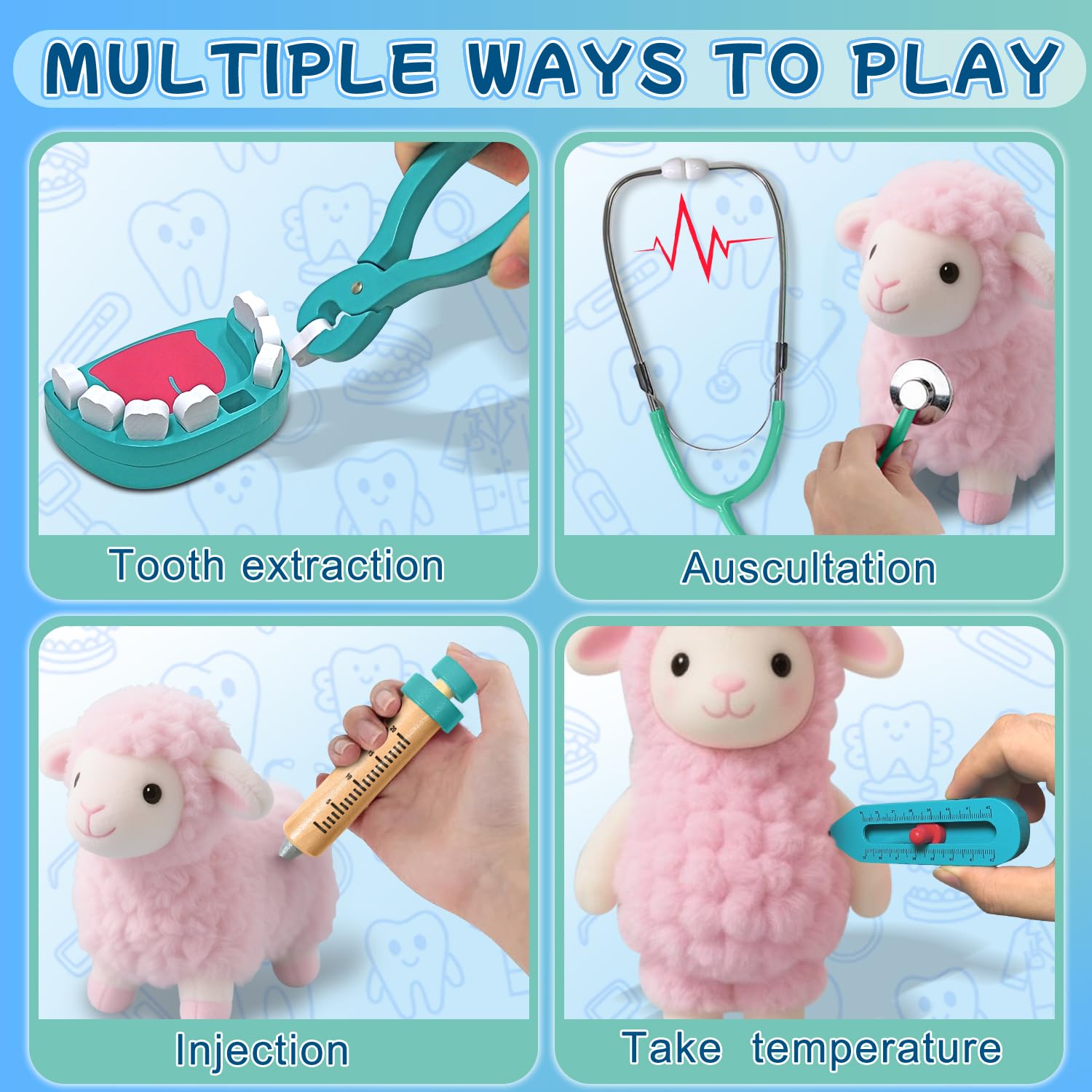 XZZO Doctor Kit wooden scalpel for educational pretend doctor activities