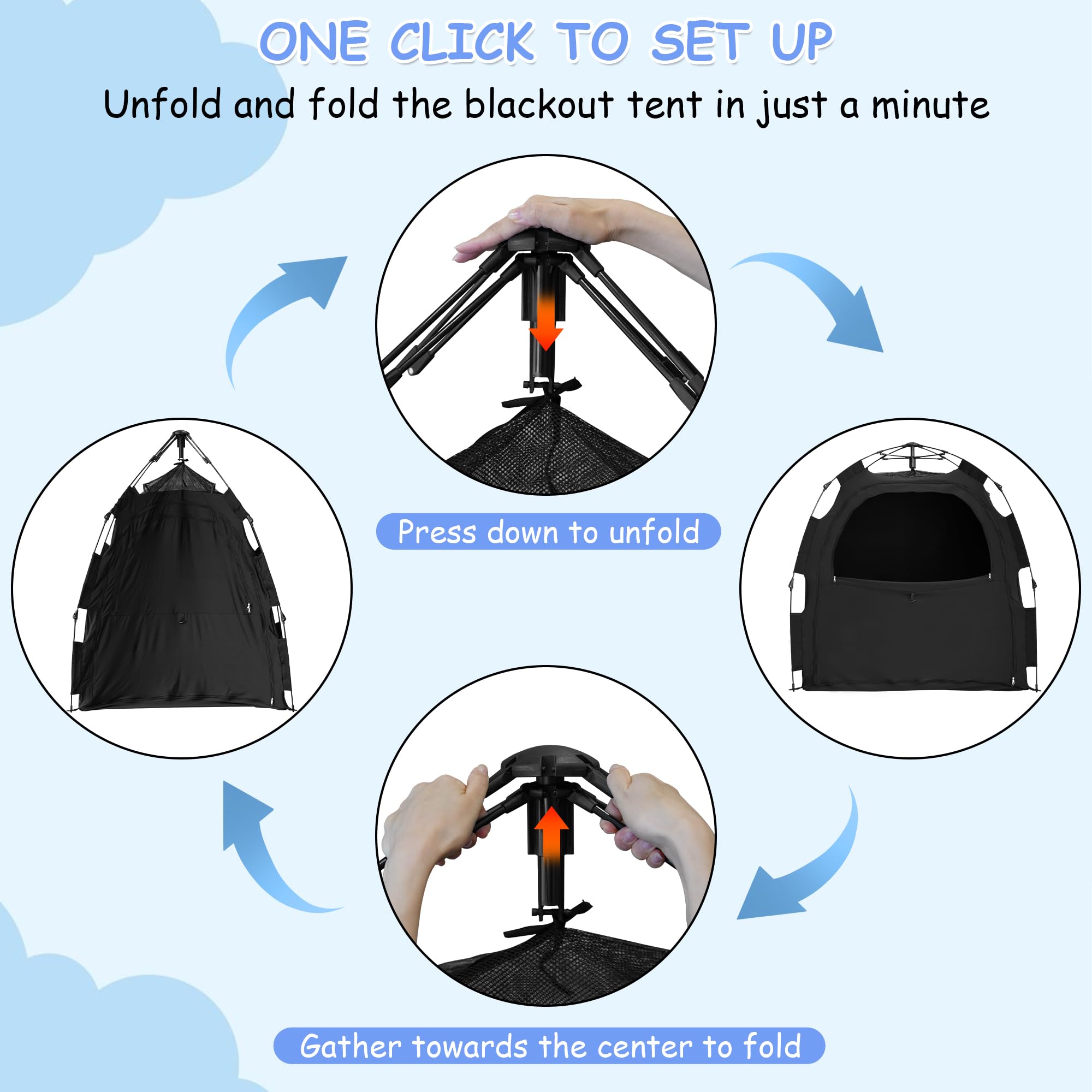 YABORAS Sleep Tent foldable storage bag supports travel and portability