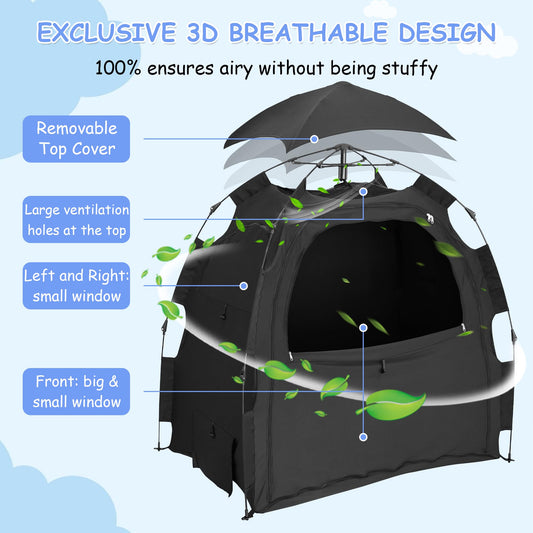 YABORAS Sleep Tent side view shows compact foldable design for easy packing