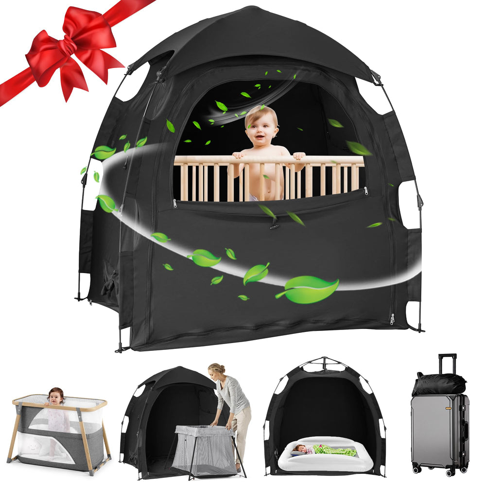 YABORAS Sleep Tent top view for Pack N Play enhances private sleep space during travel