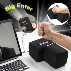 YADILLO Giant USB Enter Key front view showing oversized plush button for comfortable desk use.