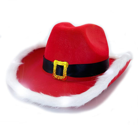 YADIRF LED flashing Santa hat front view glowing for festive party vibes