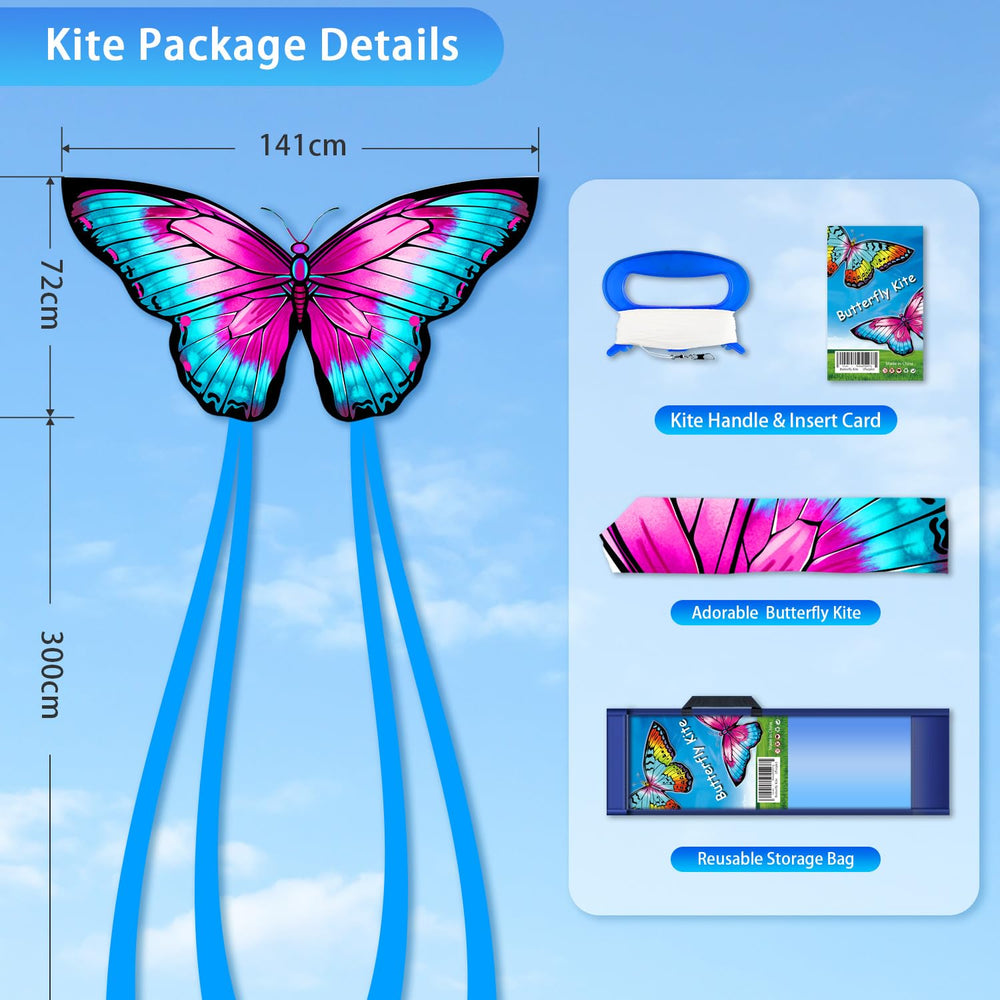 YFAFENGS butterfly kite in flight, smooth stability for all ages.
