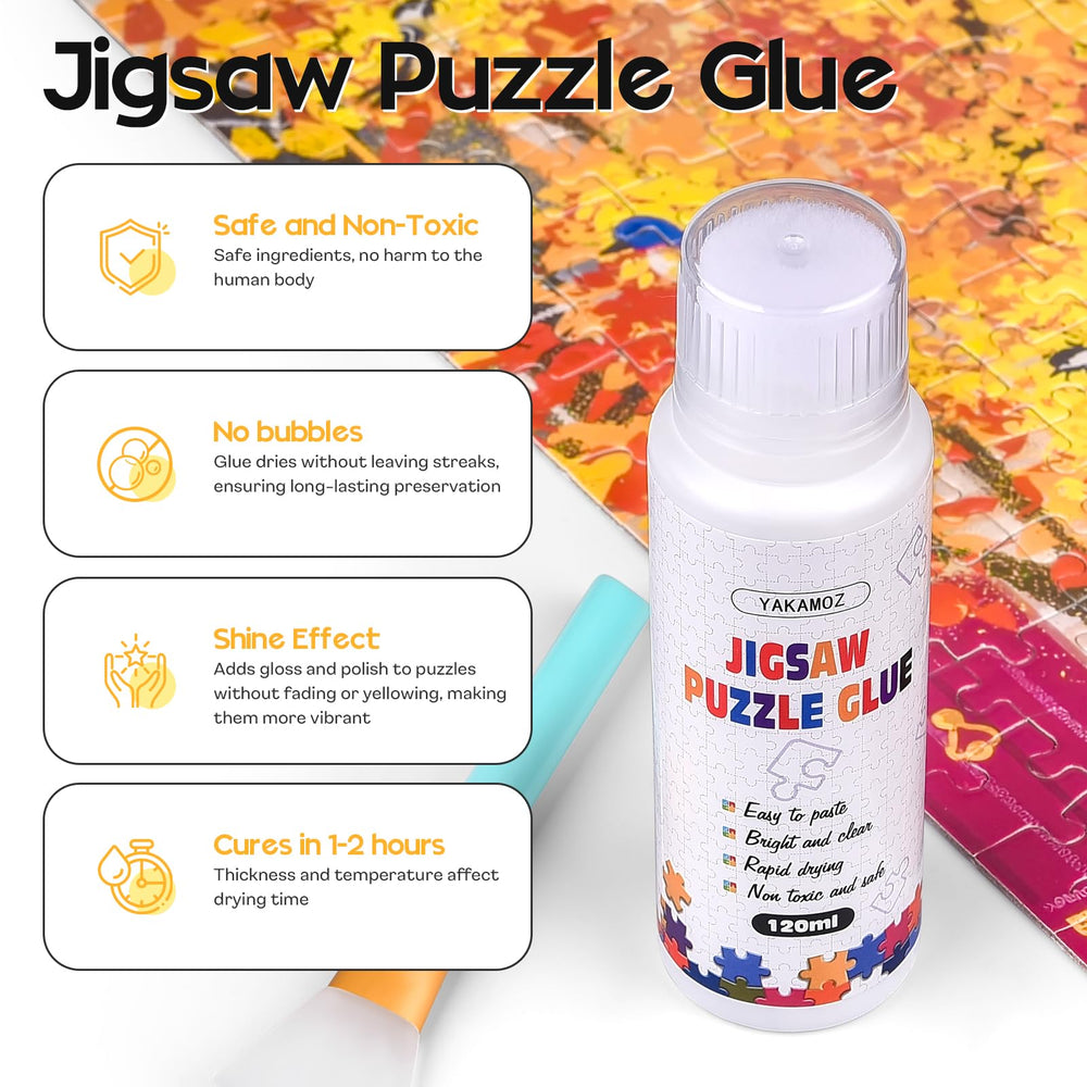 YAKAMOZ jigsaw glue compatible with 1000/1500/3000 piece puzzles.