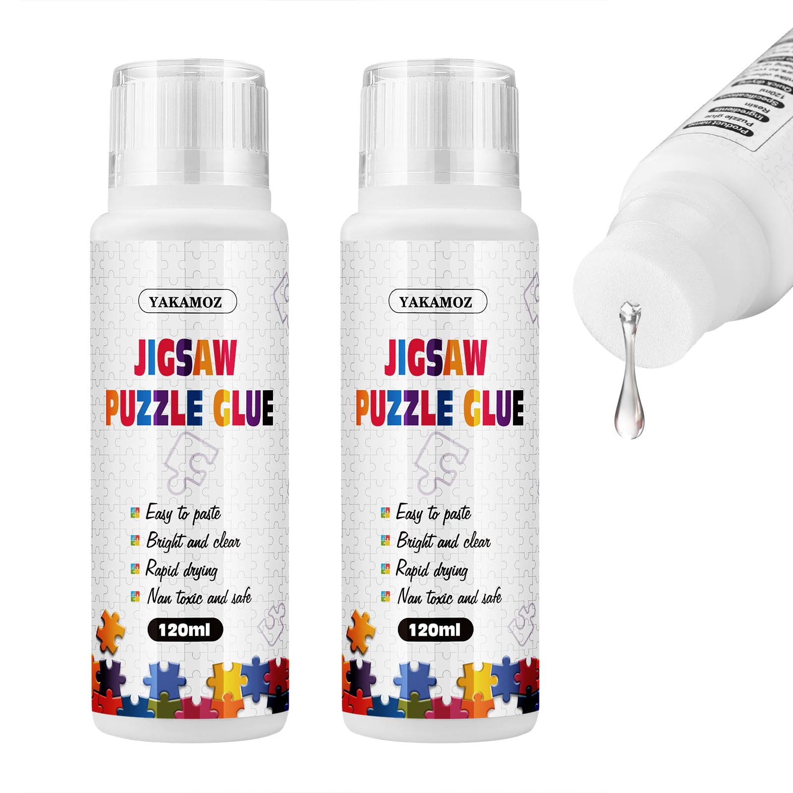 YAKAMOZ jigsaw glue sponge-head application for even coverage and gap penetration.