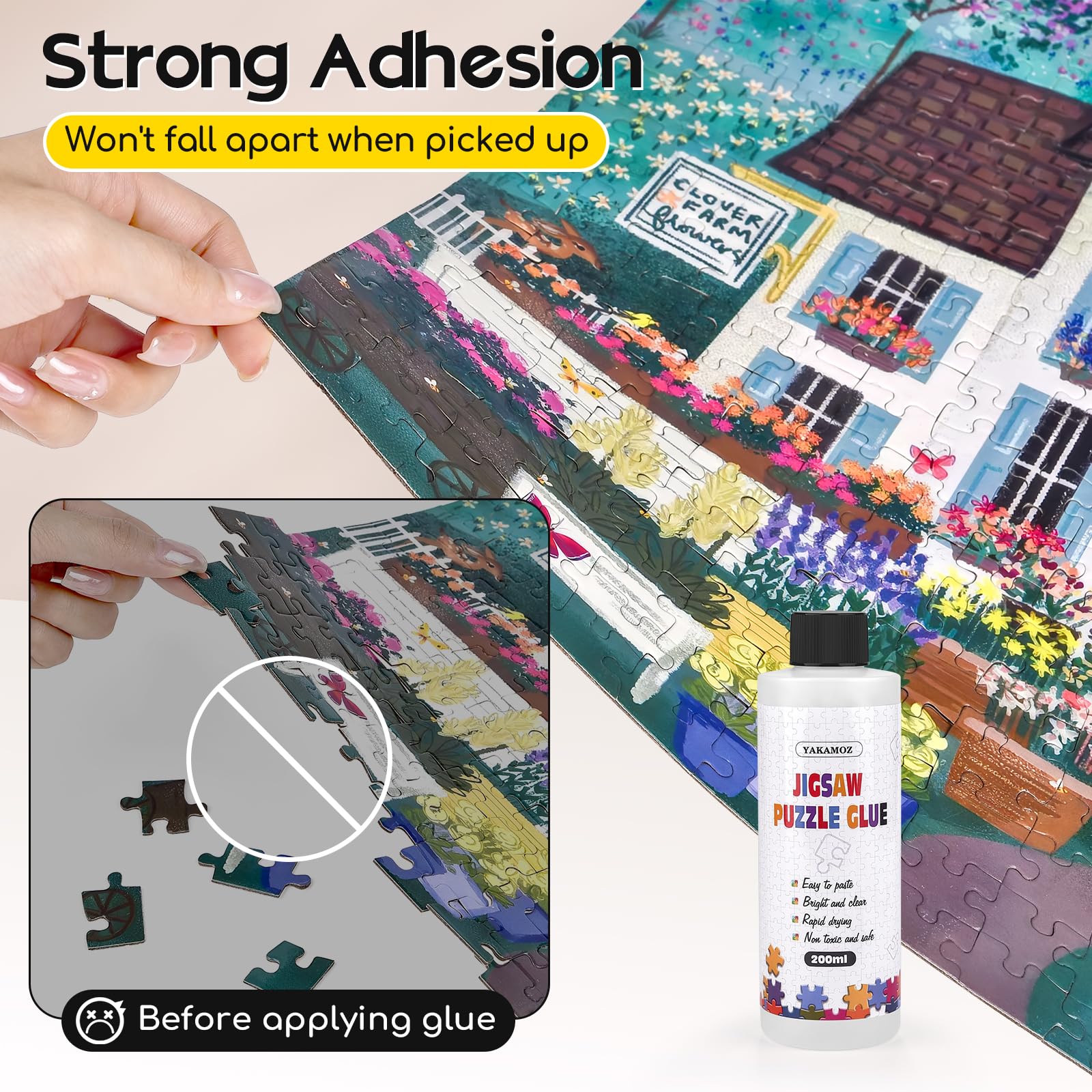 YAKAMOZ packaging box for organized puzzle glue storage