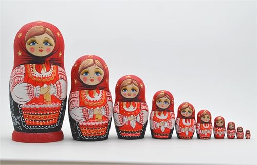 YAKELUS wooden carved dolls with hand-painted details for heirloom quality decor