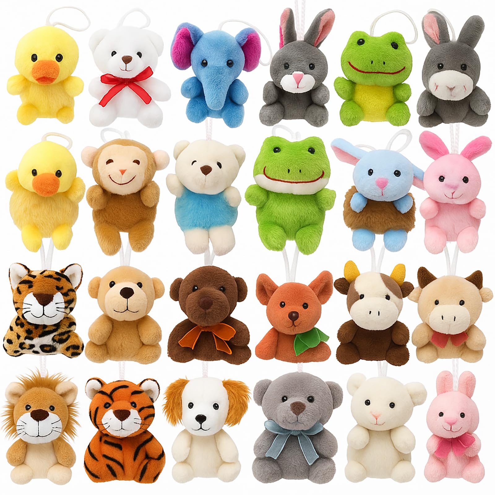 Yaliuliu mini plush elephants with loop for easy keychain attachment and desk charm