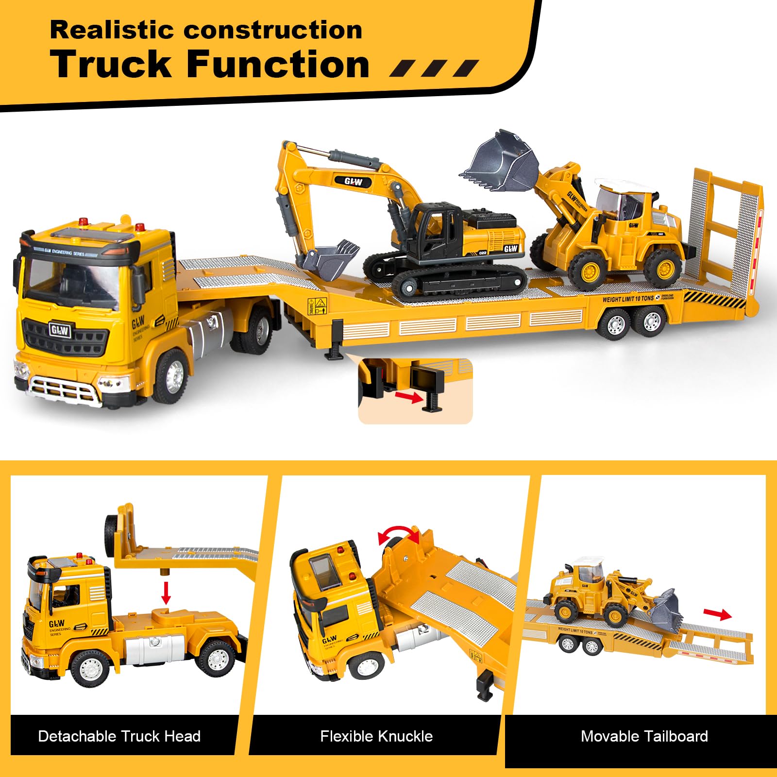 Yalujumb die-cast bulldozer toy supports imaginative construction play.