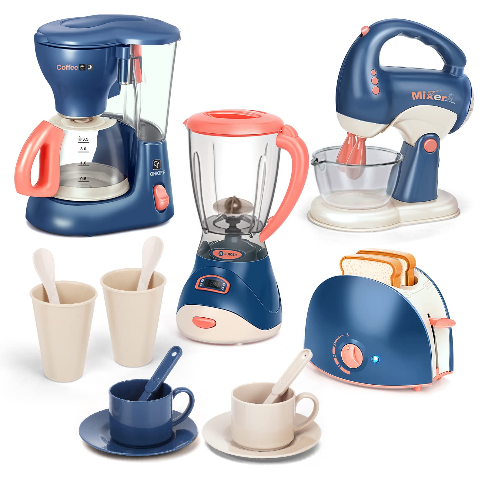 Yalujumb coffee maker toy with lights for imaginative pretend play.