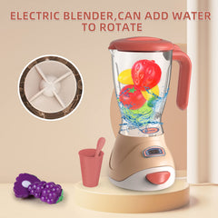 Yalujumb Play Kitchen blender with rotating blades and fillable jar.