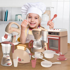 Yalujumb Play Kitchen mixer with rotating whisk for realistic pretend cooking.