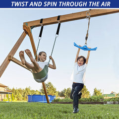 YAMIPROBI Ninja-Twister backyard-obstacle-course enhances ninja-style challenges for kids.