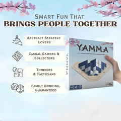Compact wooden storage solution for Yamma cubes and board