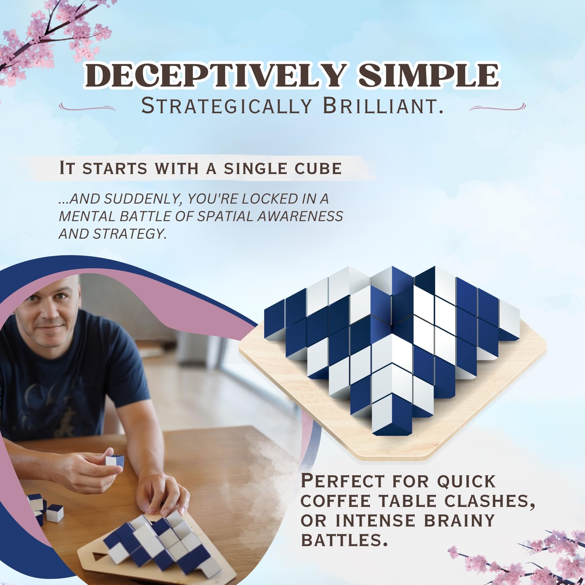 Dual-faced wooden cubes from Yamma ready for quick setup