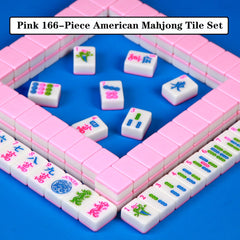 YANMEIYA family playing a round with the pink Mahjong set