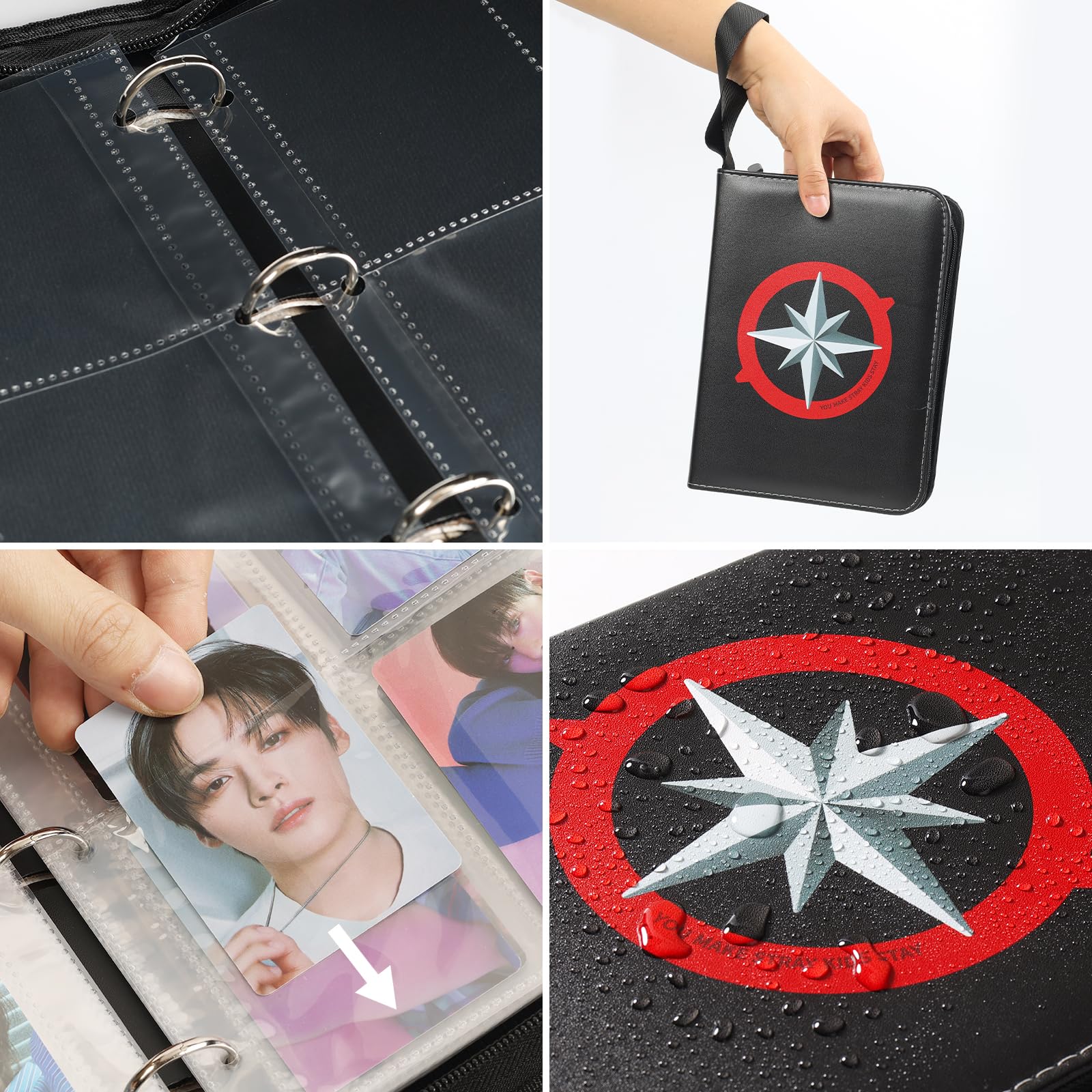Yanmzmin Stray Photocards Binder premium PU leather with water resistance and protection.
