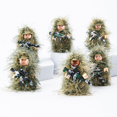 Yanscian jungle fatigues minifigures with detailed camo patterns