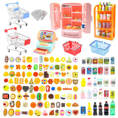 Yanvitrial mini shopping cart front view for dollhouse pretend play