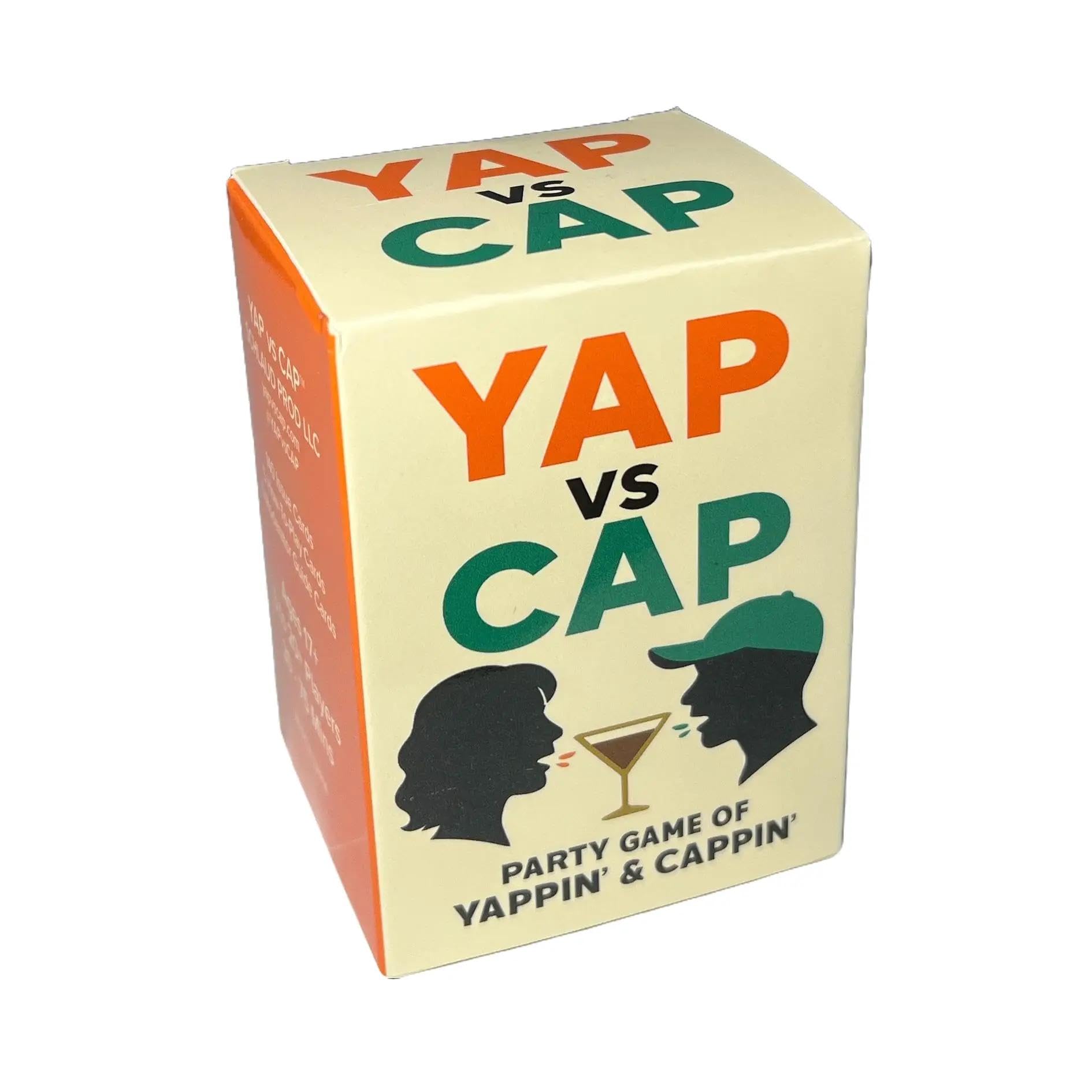 YAP vs CAP party game with red and blue teams in action.
