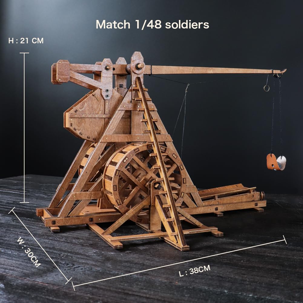 YAQUMW trebuchet scale-model detail highlighting mechanical precision
