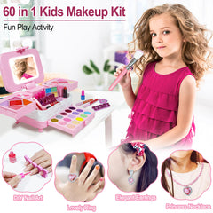 The oversized box stores all accessories neatly for organized pretend makeup sessions.