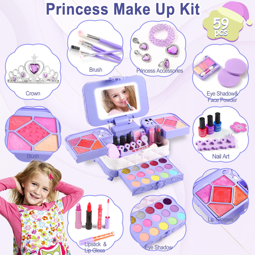 YasinKidz glass mirror clarity showing clear reflection for pretend makeup.
