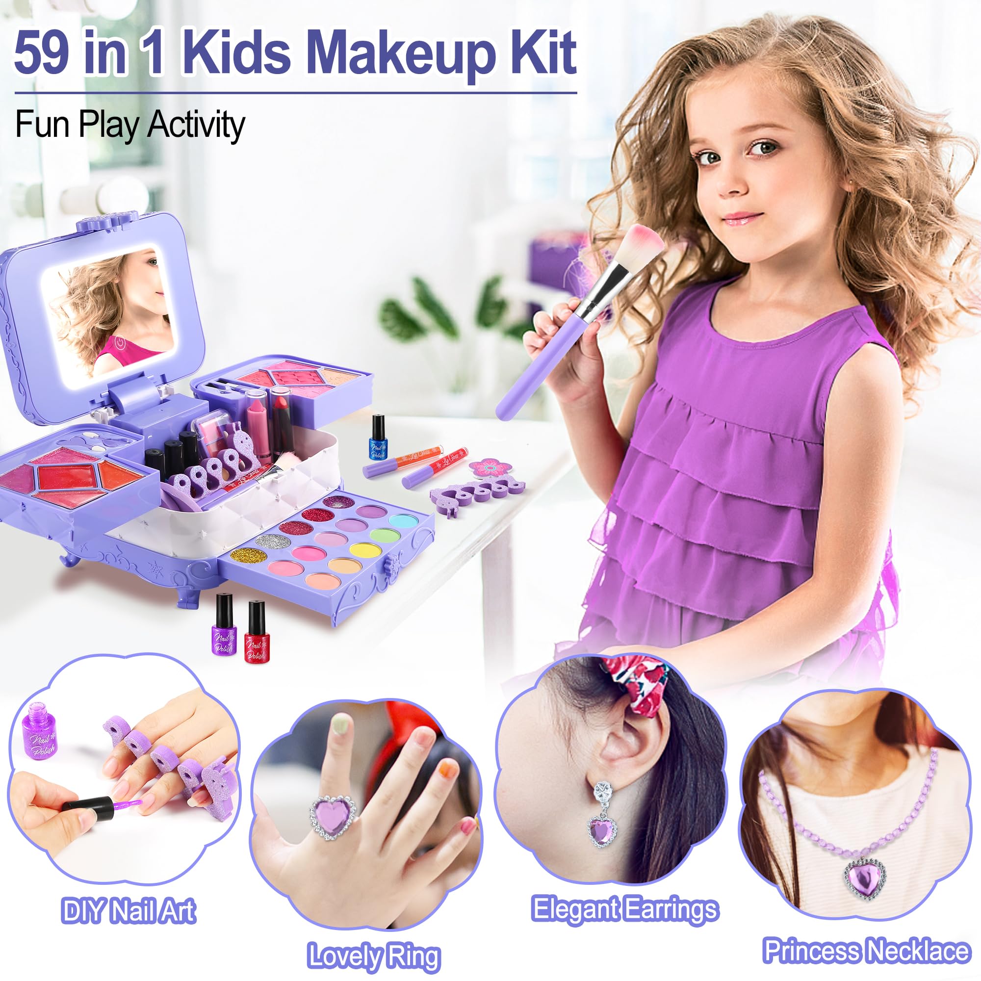 YasinKidz makeup brushes and tools for precise application during dress-up.