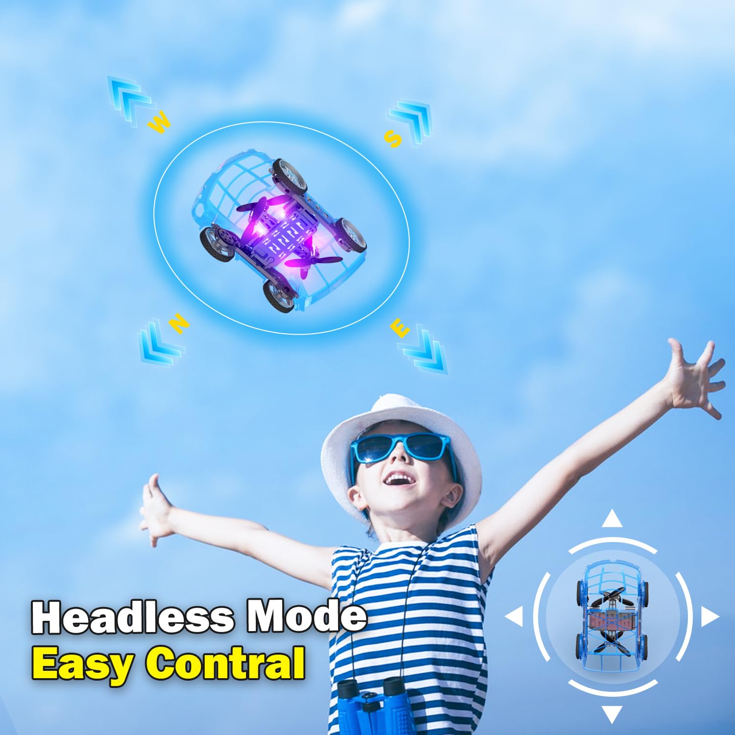 Yasola remote control with 2.4G tech provides easy car and drone modes.