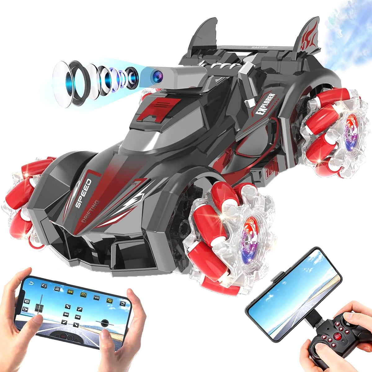 Yasola RC car 360-degree rotating stunt for exciting freestyle driving.