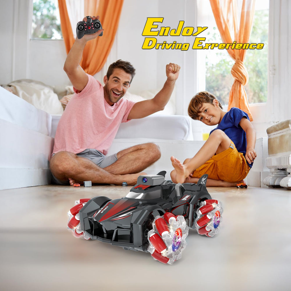 Yasola RC car double-sided driving to easily pass obstacles.