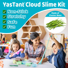 YasTant blue butter slime with foam texture, ideal for sensory shaping.
