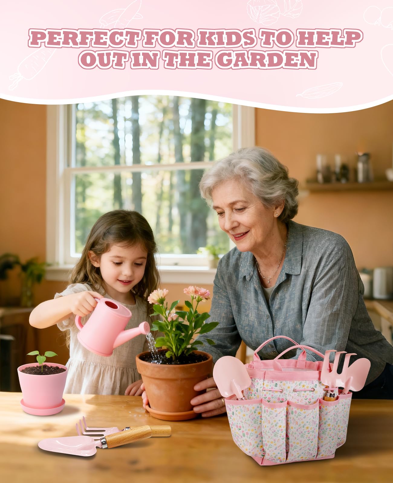 YAUNGEL Kids Gardening Set gardening gloves protecting tiny fingers during play