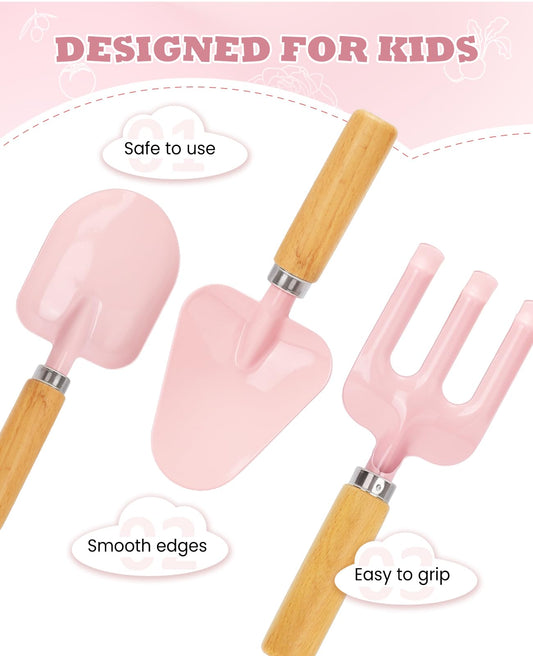 YAUNGEL Kids Gardening Set two shovels with easy grip for kids