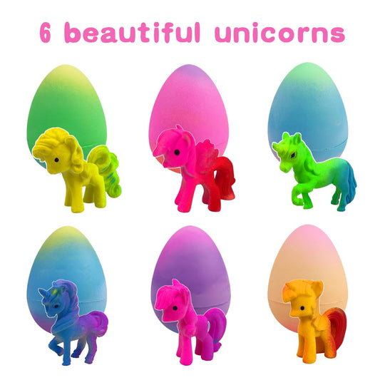 Yaxuan unicorn hatching egg pack in water reveals a tiny unicorn figure
