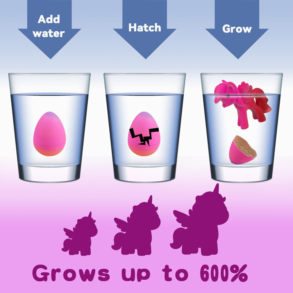Yaxuan unicorn hatching egg collection shows growing figures after hatch