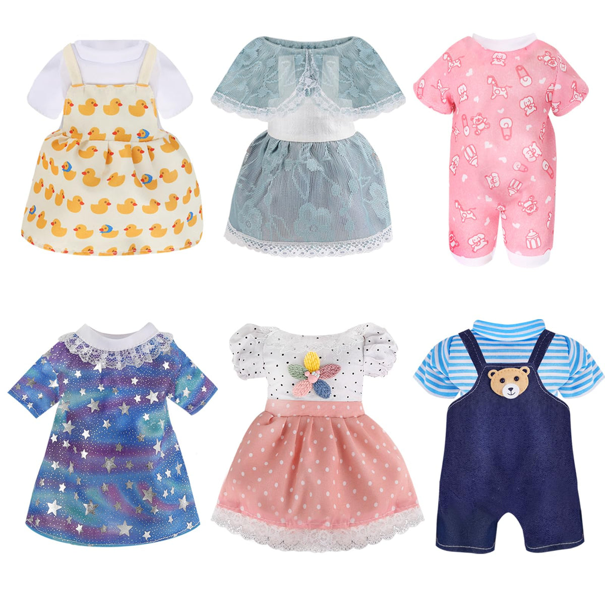 YAYYAY Alive Girl Doll Clothes six-dress princess set for 12-inch dolls, sparks imaginative play.