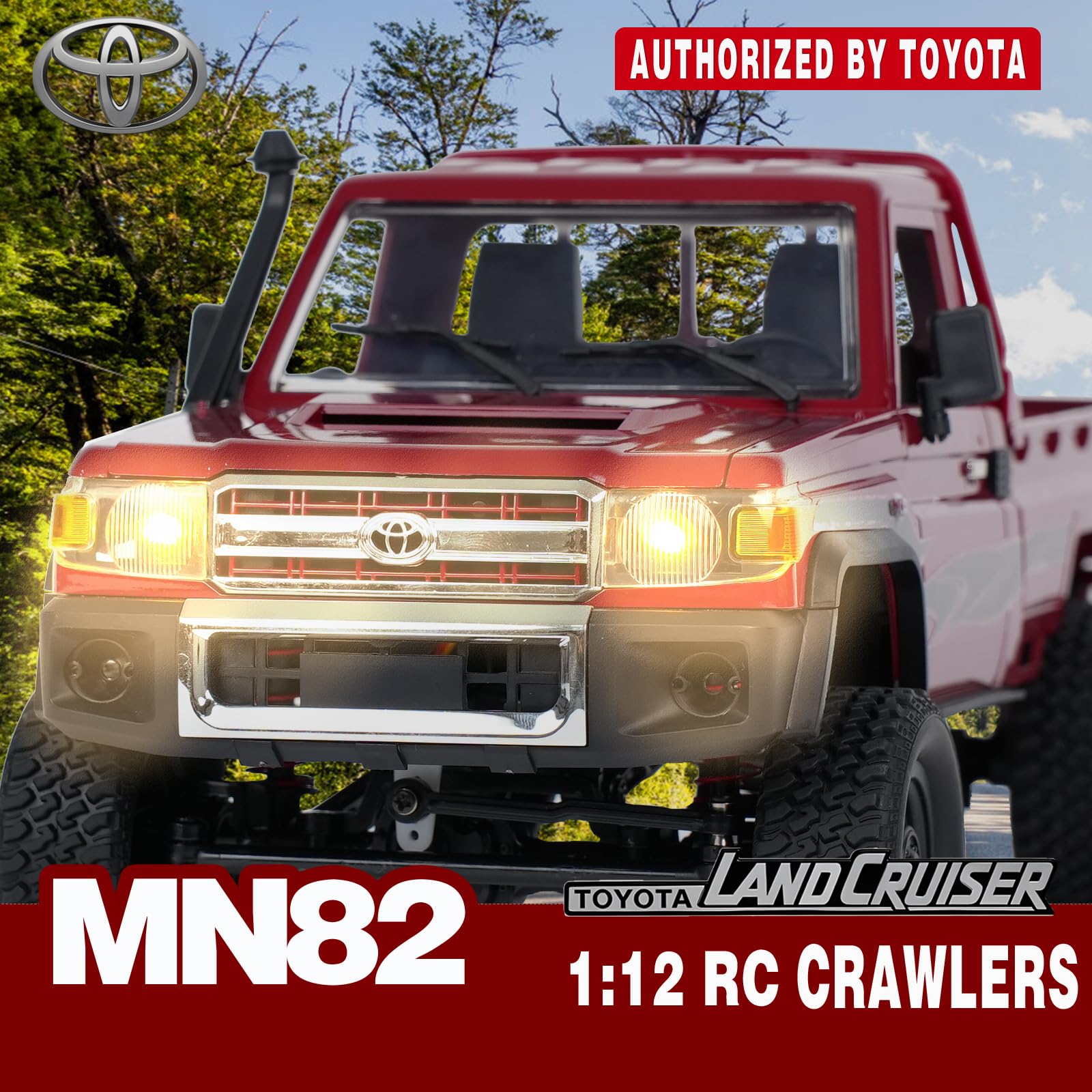 YAZHIYI MN-82 RC crawler side view highlighting 4WD traction and rugged design
