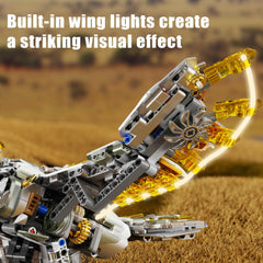 YB YIBO LED light effects illuminate intricate eagle details