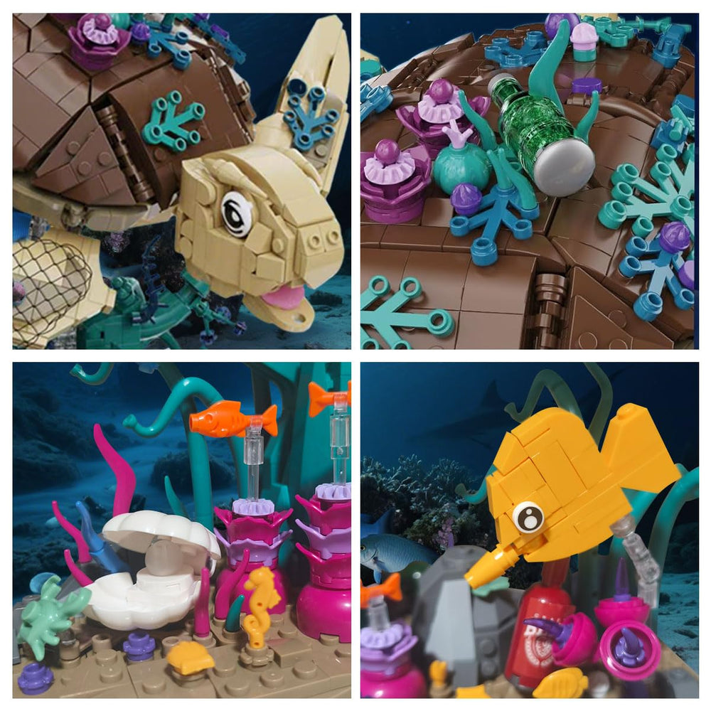 YB YIBO base scene with fish, seaweed and shells for depth