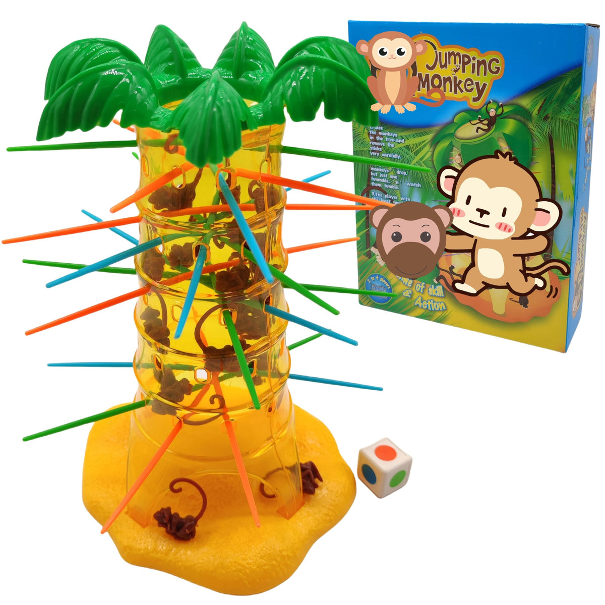 Ybgocot Kids Monkey Game banana tree setup invites playful balance challenges for families.