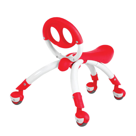 YBIKE Pewi red front view showing compact ride-on for early walkers