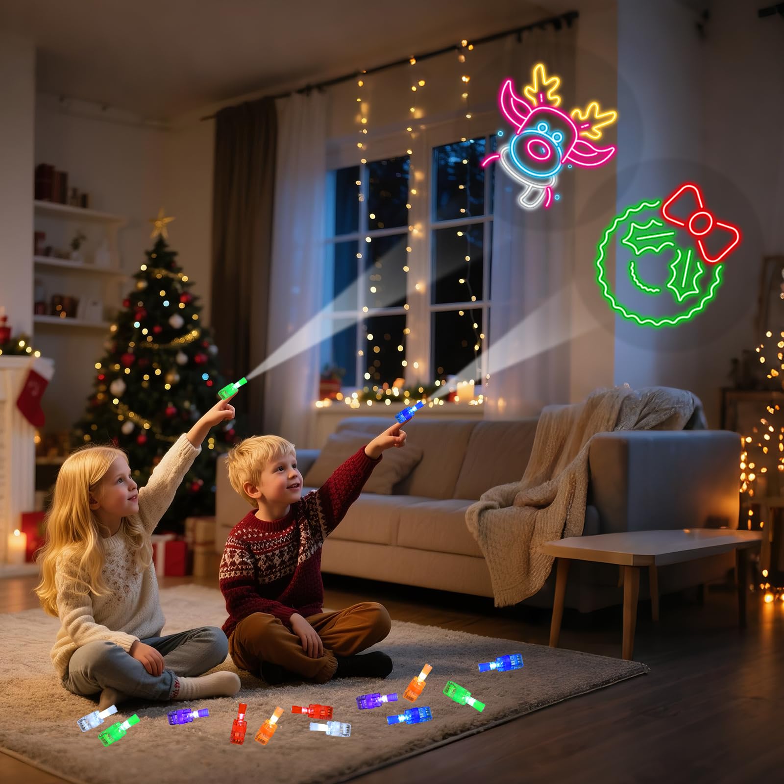 YBSOP Durable plastic Christmas finger lights ensure long-lasting play.