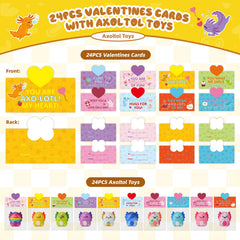 YBSOP Axolotl valentines cards with eight adorable designs for classrooms