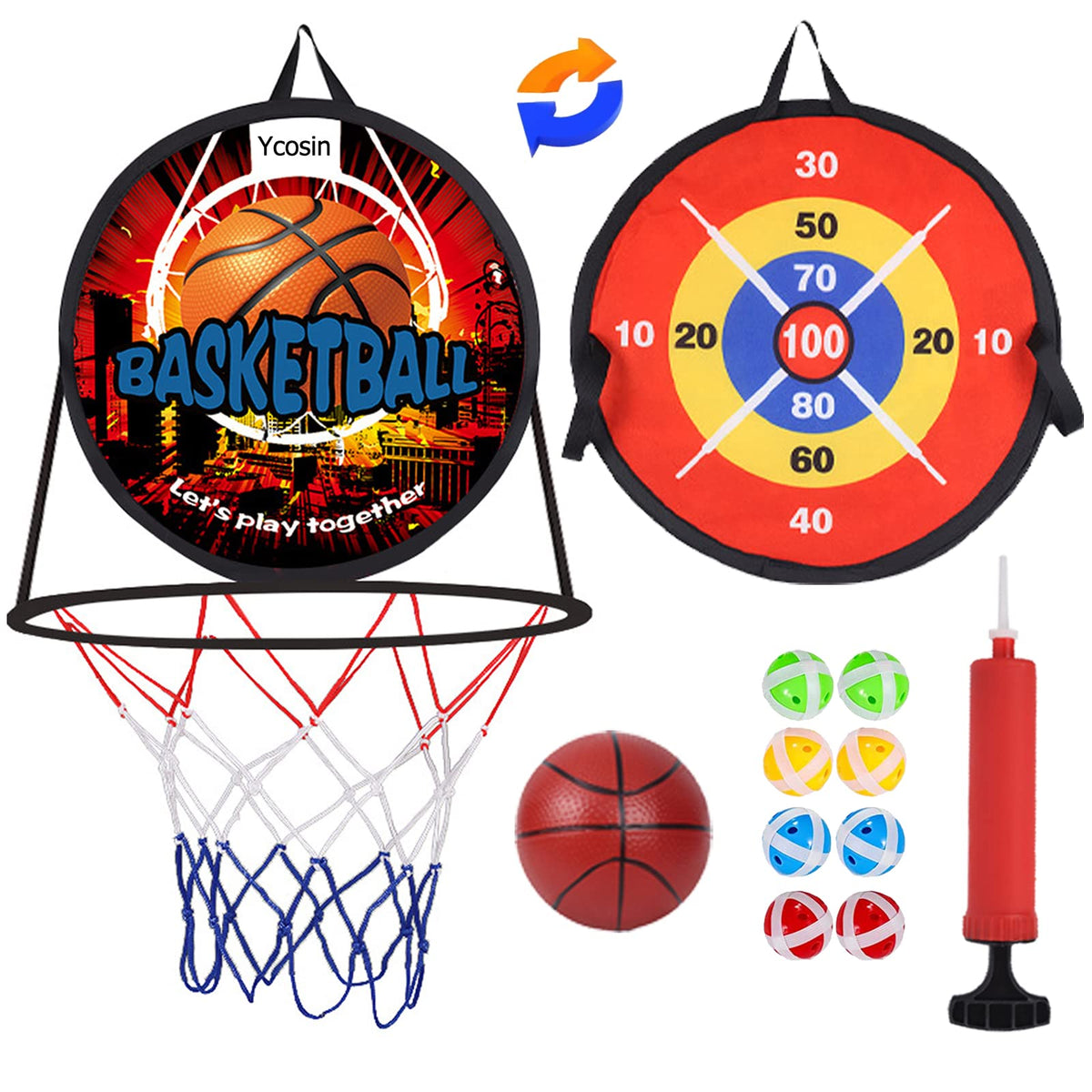 Ycosin 14-inch Dart Board with safe, colorful targets for kids.