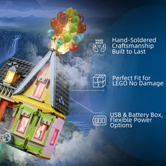 YEABRICKS Up House dual power options for flexible display.