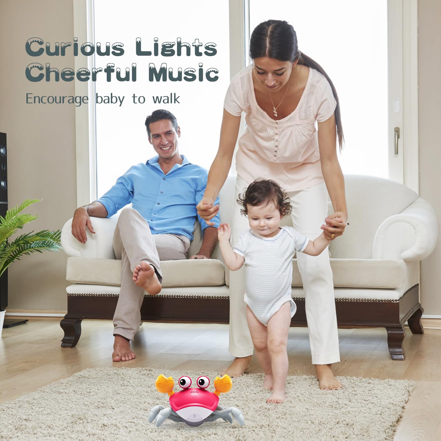 Yeaye Crawling Crab toy lights and music engage sensory play.